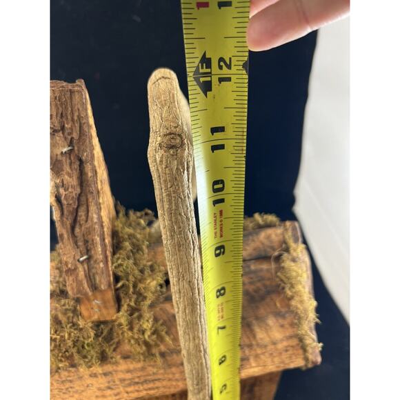 Vintage Rustic Primitive‎ Natural Wood &Decorative Bird House Church Moss - Picture 7 of 8